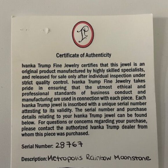 Ivanka Trump 18K gold Metropolis Rainbow Moonstone Ring - Picture 8 of 8